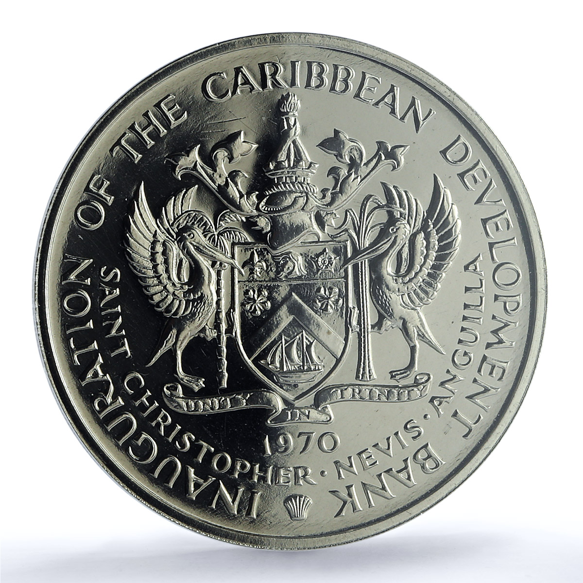 Saint Kitts and Nevis 4 dollars FAO KM-1 Food Day MS 68 PCGS CuNi coin 1970 Saint Kitts and Nevis 4 dollars FAO KM-1 Food Day MS 68 PCGS CuNi coin 1970