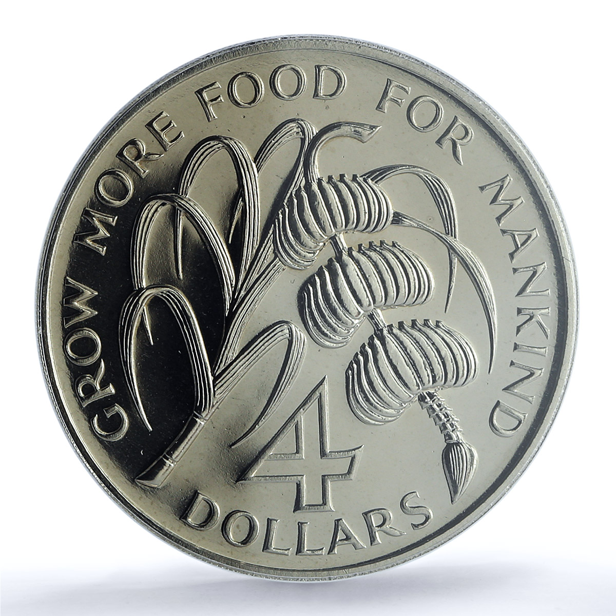 Saint Kitts and Nevis 4 dollars FAO KM-1 Food Day MS 68 PCGS CuNi coin 1970 Saint Kitts and Nevis 4 dollars FAO KM-1 Food Day MS 68 PCGS CuNi coin 1970