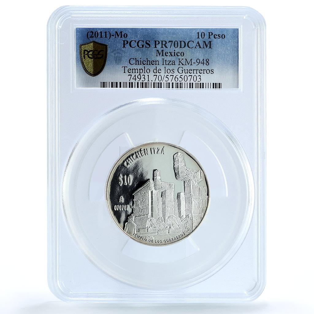 Mexico 10 pesos Templo Guerreros KM-948 Chichen Itza PR 70 PCGS silver coin 2012 Mexico 10 pesos Templo Guerreros KM-948 Chichen Itza PR 70 PCGS silver coin 2012
