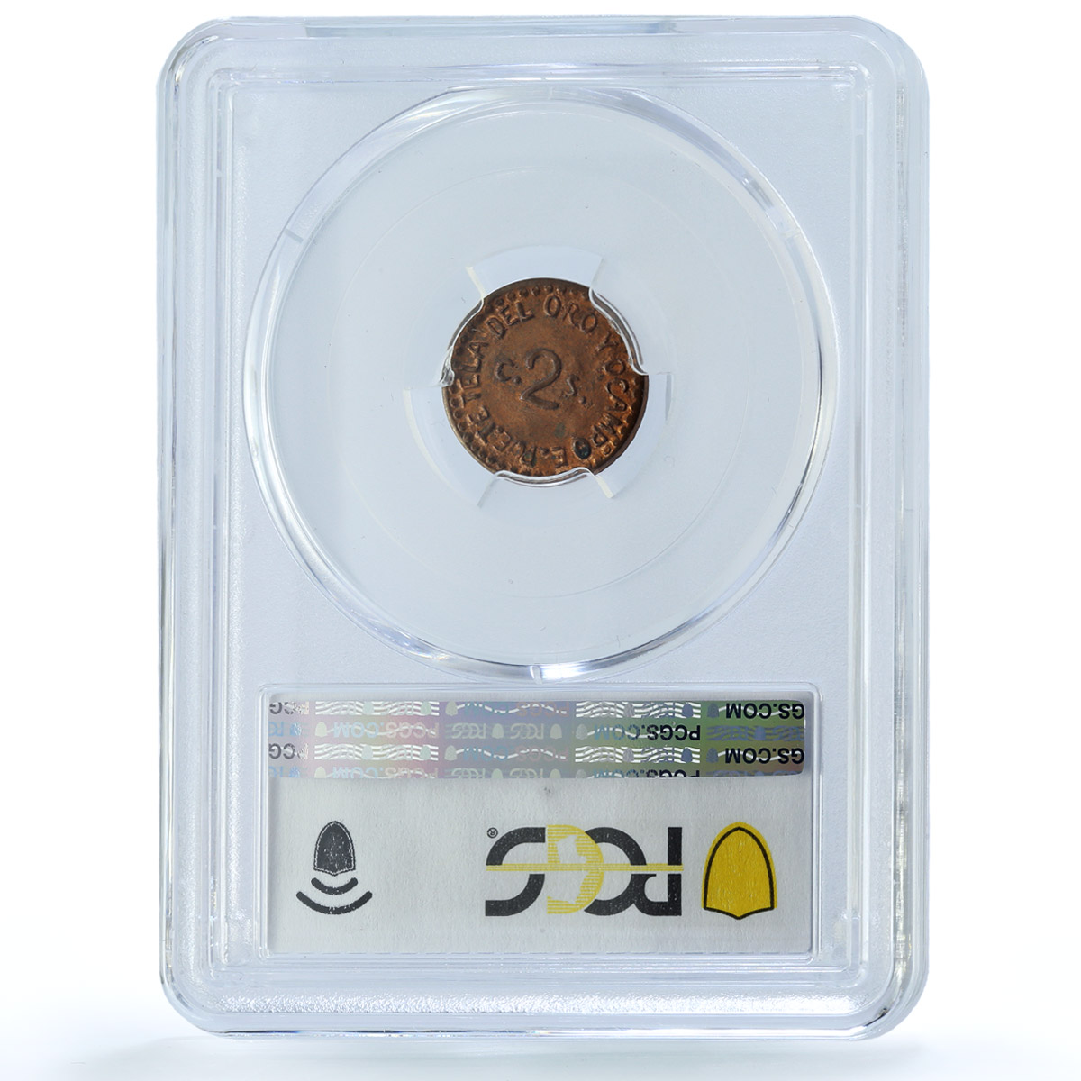 Mexico 2 centavos Puebla Restrike Tetela Oro Ocampo KM-759 MS 63 PCGS coin 1915