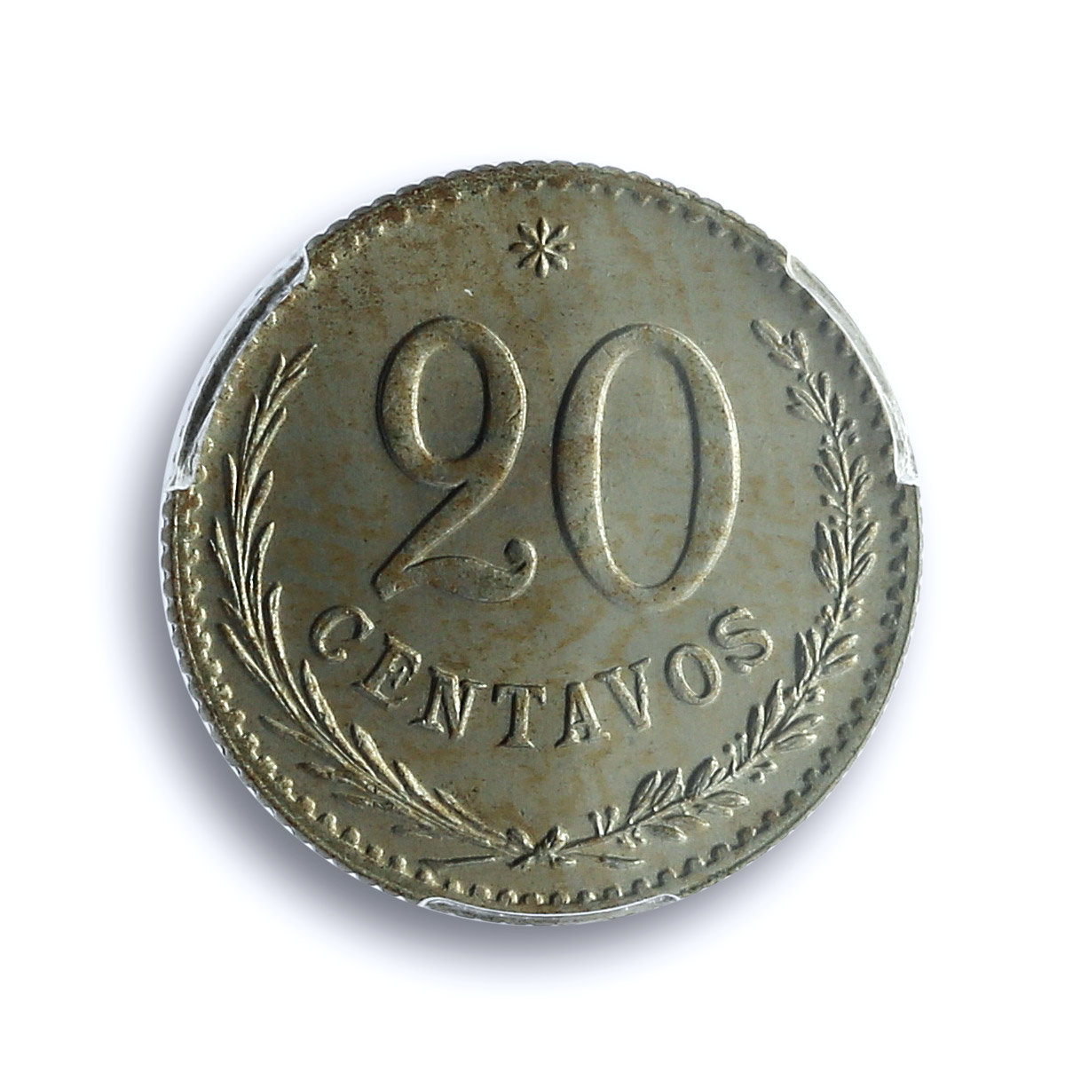 Paraguay 20 centavos Republic KM-8 Schon-3 MS 65 PCGS CuNi coin 1900