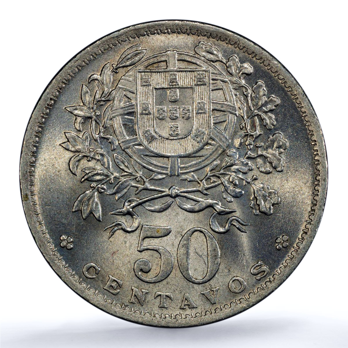 Portugal 50 centavos Second Republic KM-577 MS 64 PCGS NiBrass coin 1940