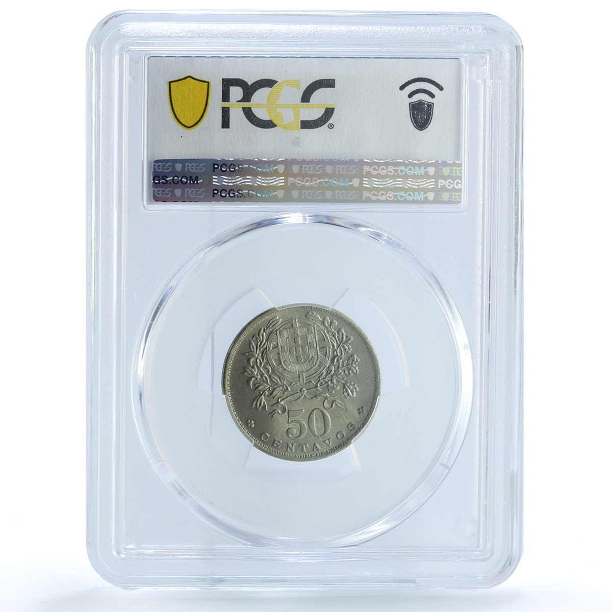 Portugal 50 centavos Second Republic KM-577 MS 64 PCGS NiBrass coin 1928