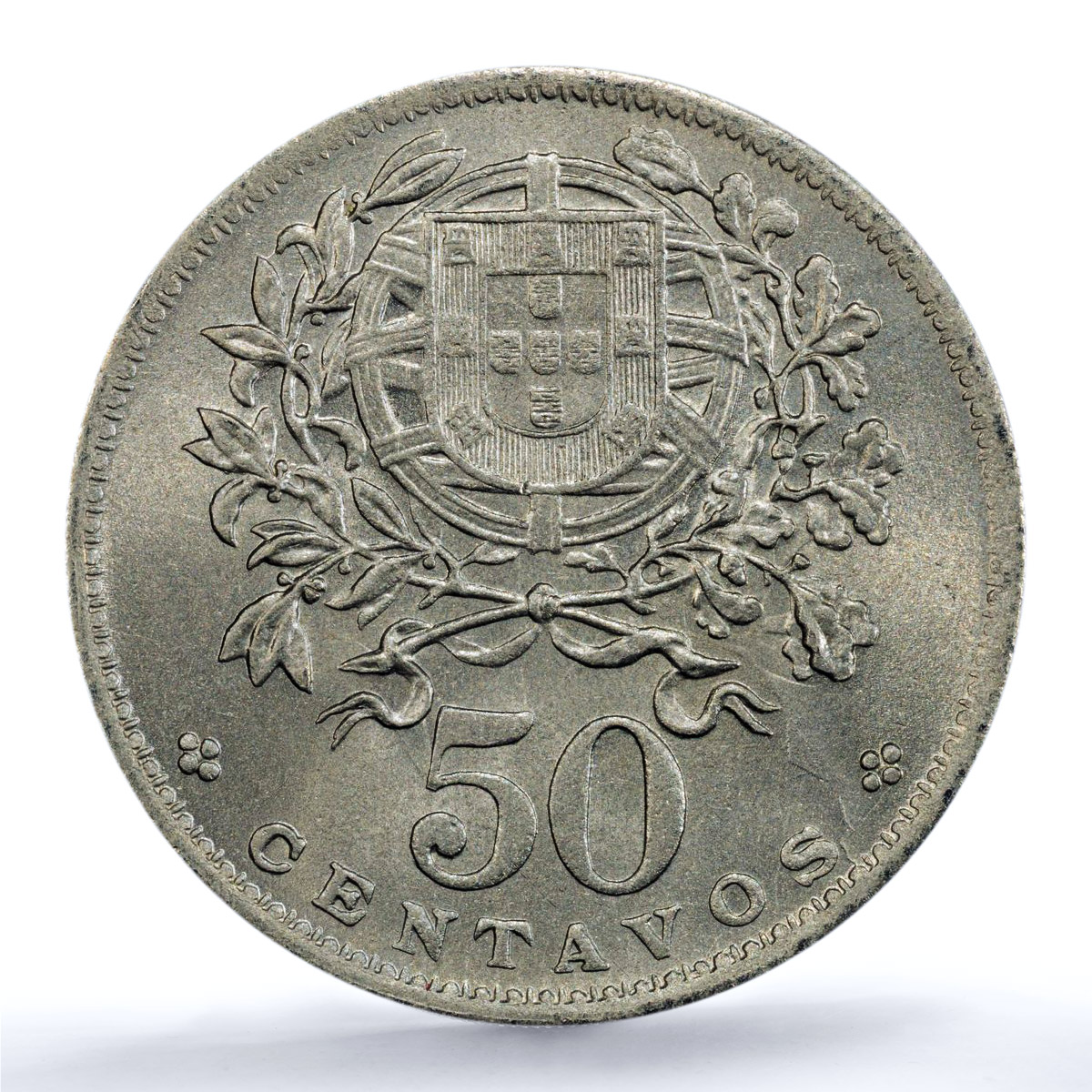 Portugal 50 centavos Second Republic KM-577 MS 64 PCGS NiBrass coin 1928