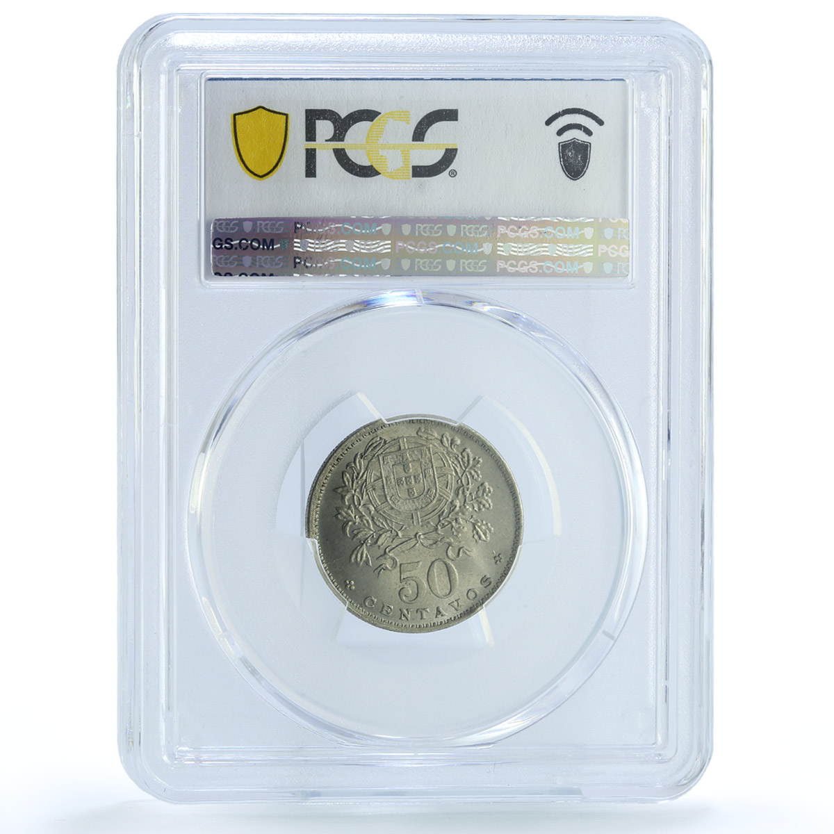 Portugal 50 centavos Second Republic KM-577 MS 64 PCGS NiBrass coin 1929