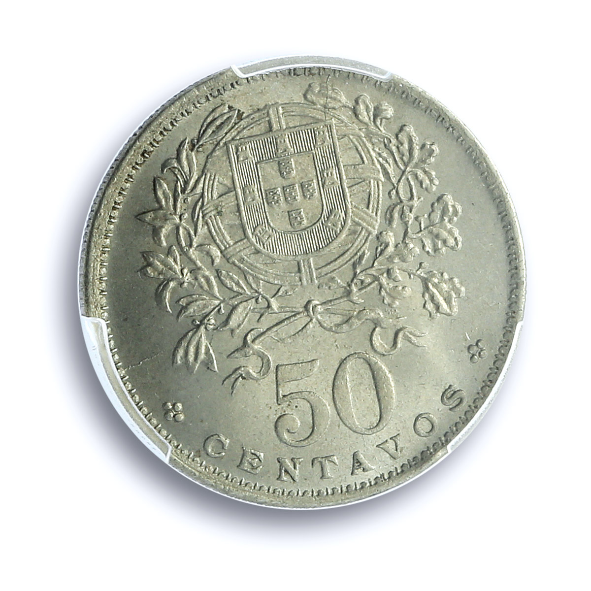 Portugal 50 centavos Second Republic KM-577 MS 64 PCGS NiBrass coin 1929