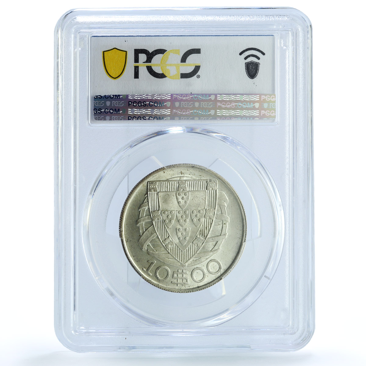 Portugal 10 escudos Second Republic KM-582 Ship MS 65 PCGS silver coin 1934