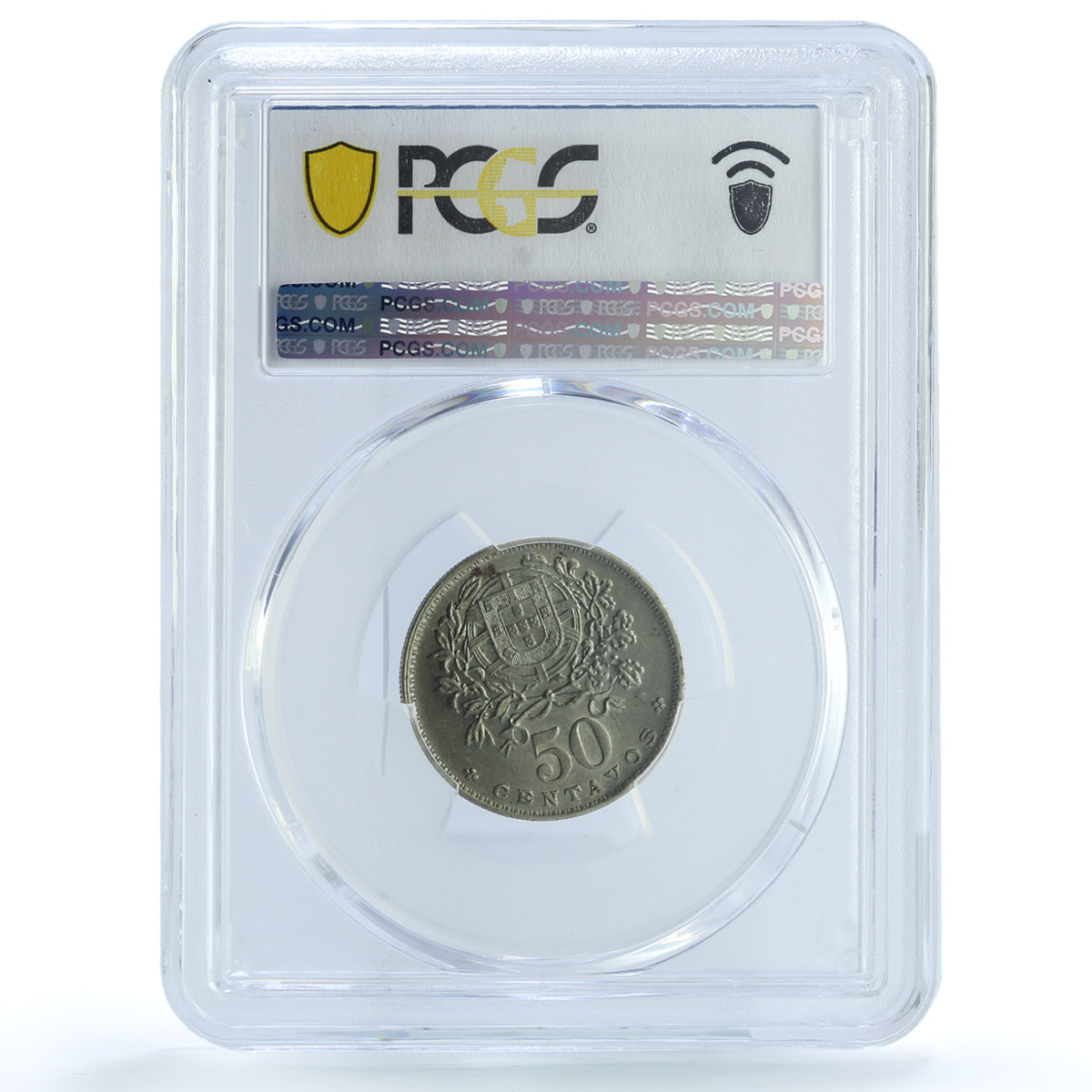 Portugal 50 centavos Second Republic KM-577 MS 62 PCGS NiBrass coin 1927