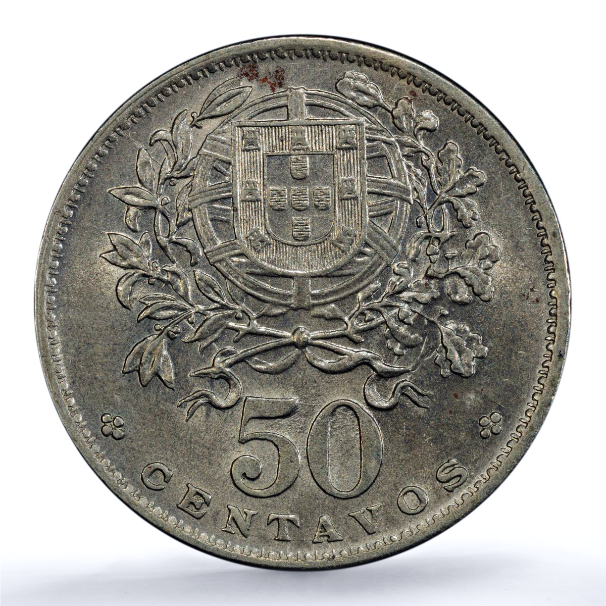 Portugal 50 centavos Second Republic KM-577 MS 62 PCGS NiBrass coin 1927