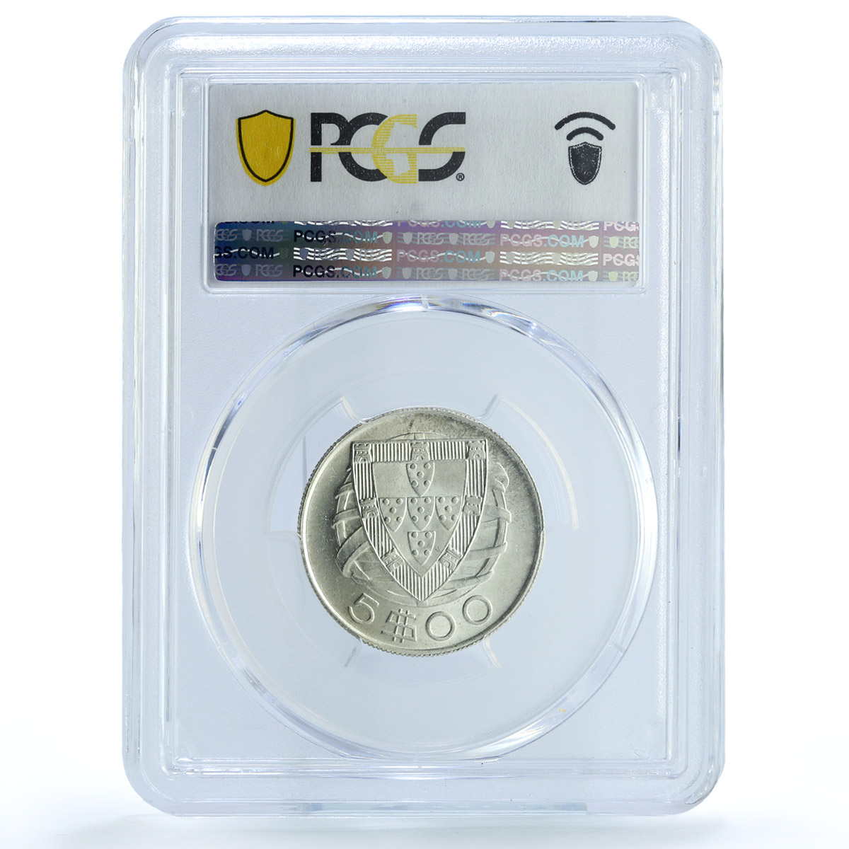 Portugal 5 escudos Second Republic KM-581 Ship MS 64 PCGS silver coin 1940