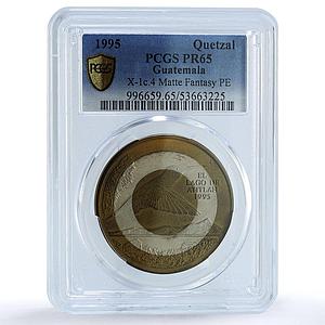 Guatemala 1 quetzal Colibri Pattern Matte PE X#1c.4 PR65 PCGS trimetal coin 1995