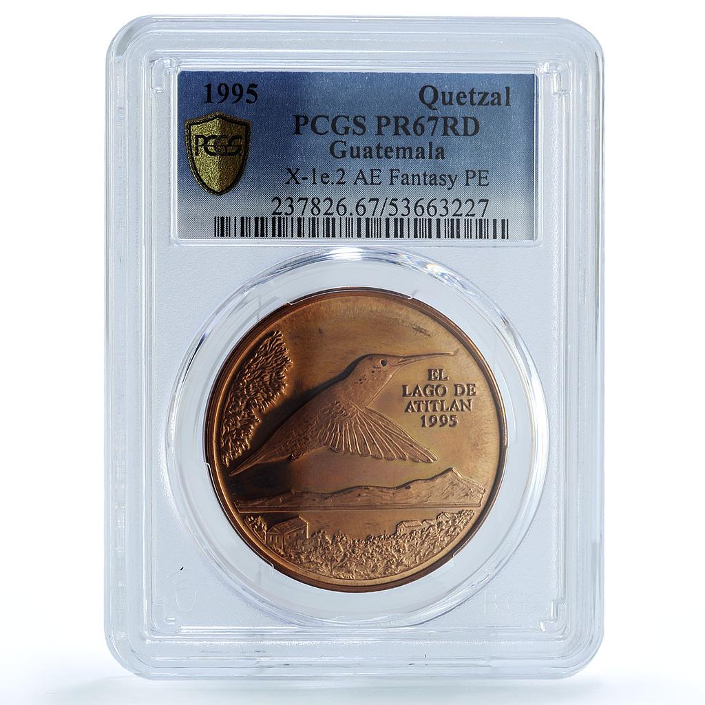 Guatemala 1 quetzal Colibri Pattern PE X#1e.2 Bird PR 67 PCGS copper coin 1995