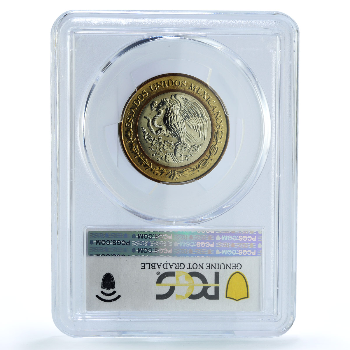 Mexico 10 pesos Millennium Aztec Rev. KM-636 Genuine UNC PCGS bimetal coin 2000