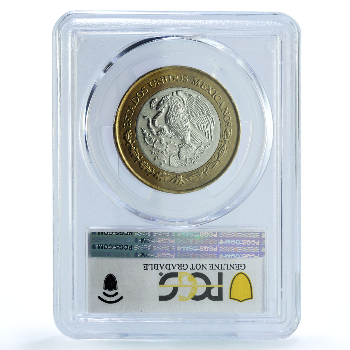 Mexico 20 pesos Republic Longer Stems KM-561 Genuine UNC PCGS bimetal coin 1993