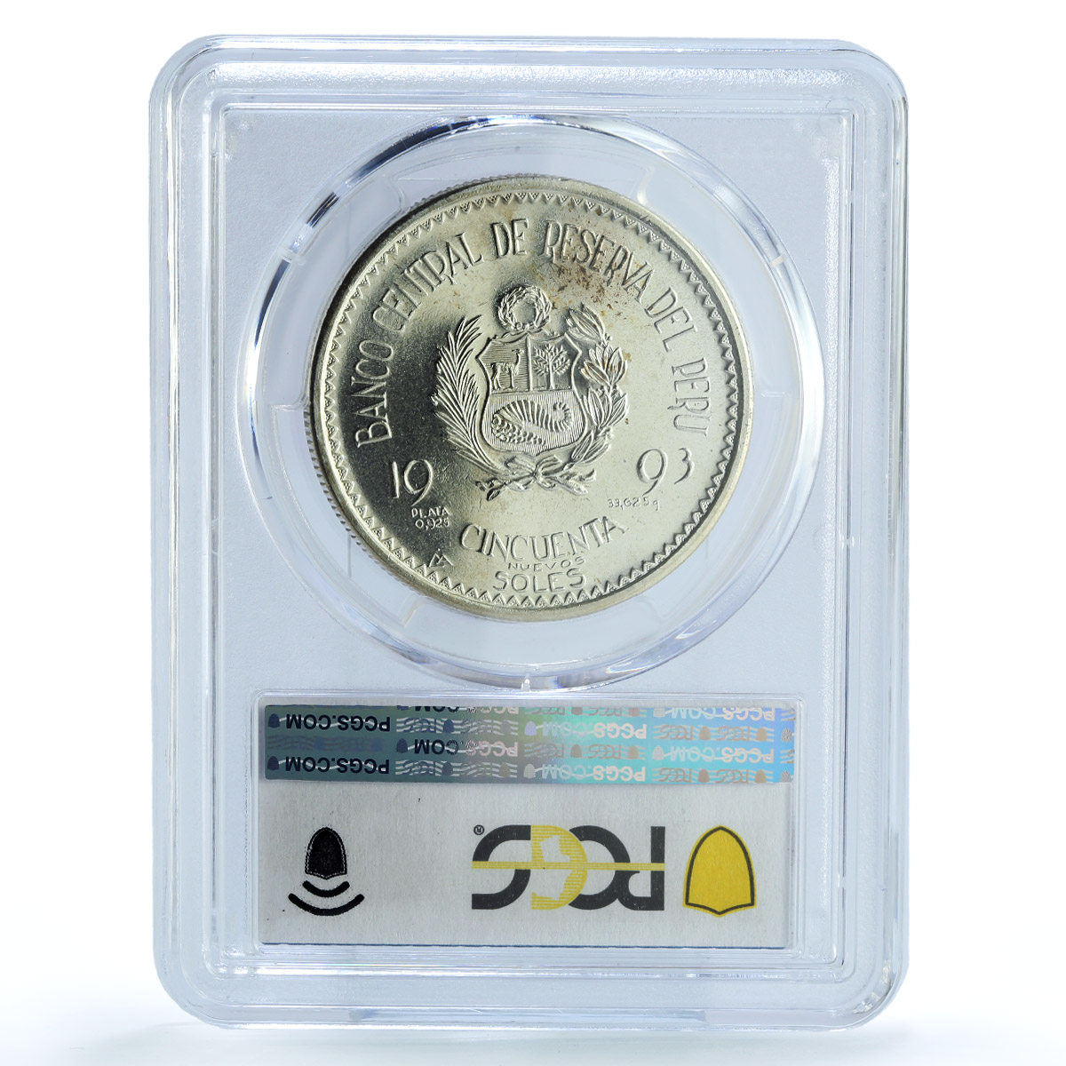 Peru 50 soles Japan Commercial Exchange KM-320 MS 65 PCGS silver coin 1993