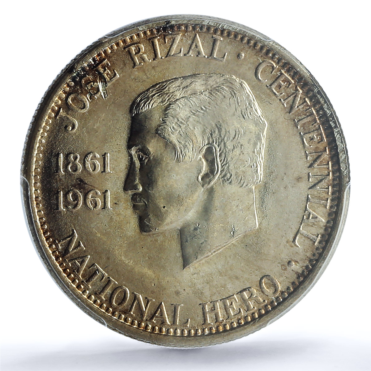 Philippines 1/2 peso Jose Rizal KM-191 Anniversary MS 64 PCGS silver coin 1961 Philippines 1/2 peso Jose Rizal KM-191 Anniversary MS 64 PCGS silver coin 1961