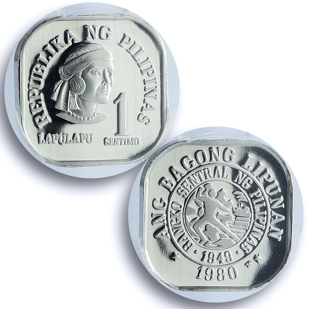 Philippines 1 sentimo Republic Lapu Lapu KM-224 PR 69 PCGS aluminum coin 1980 Philippines 1 sentimo Republic Lapu Lapu KM-224 PR 69 PCGS aluminum coin 1980