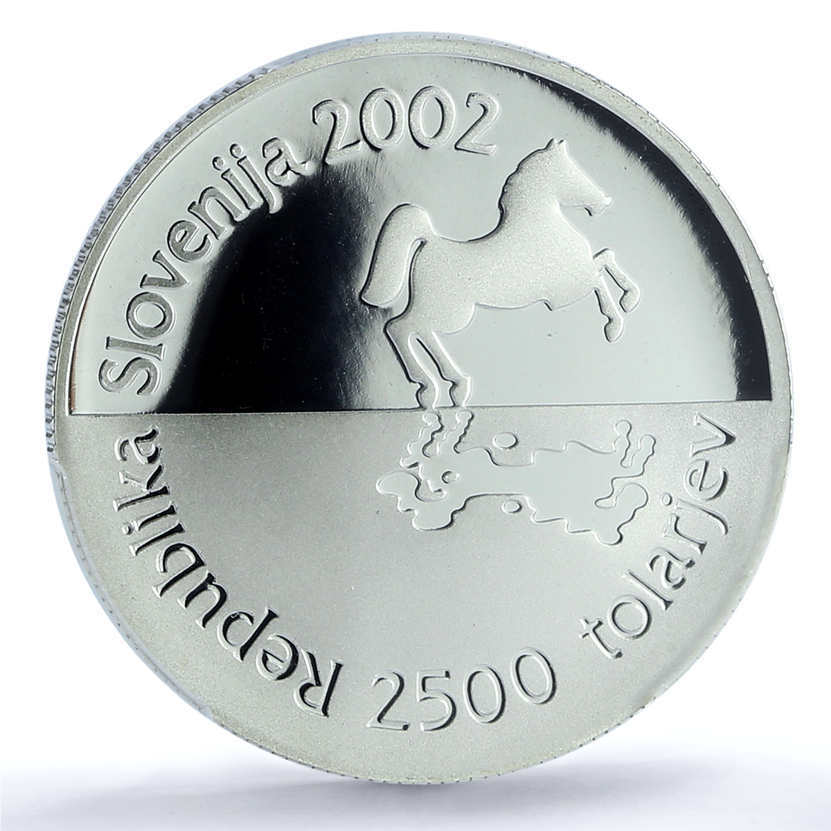 Slovenia 2500 tolarjev Chess Olympiad KM-48 Horse PR 69 PCGS silver coin 2002