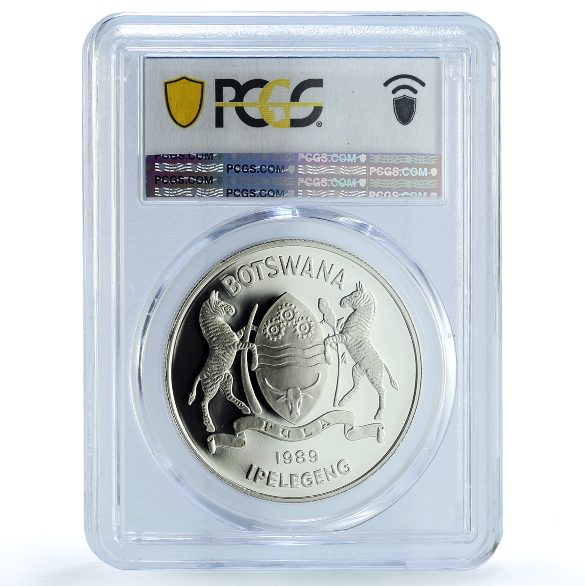 Botswana 2 pula Save the Children KM-22 UNICEF Sheep PR 69 PCGS silver coin 1989 Botswana 2 pula Save the Children KM-22 UNICEF Sheep PR 69 PCGS silver coin 1989