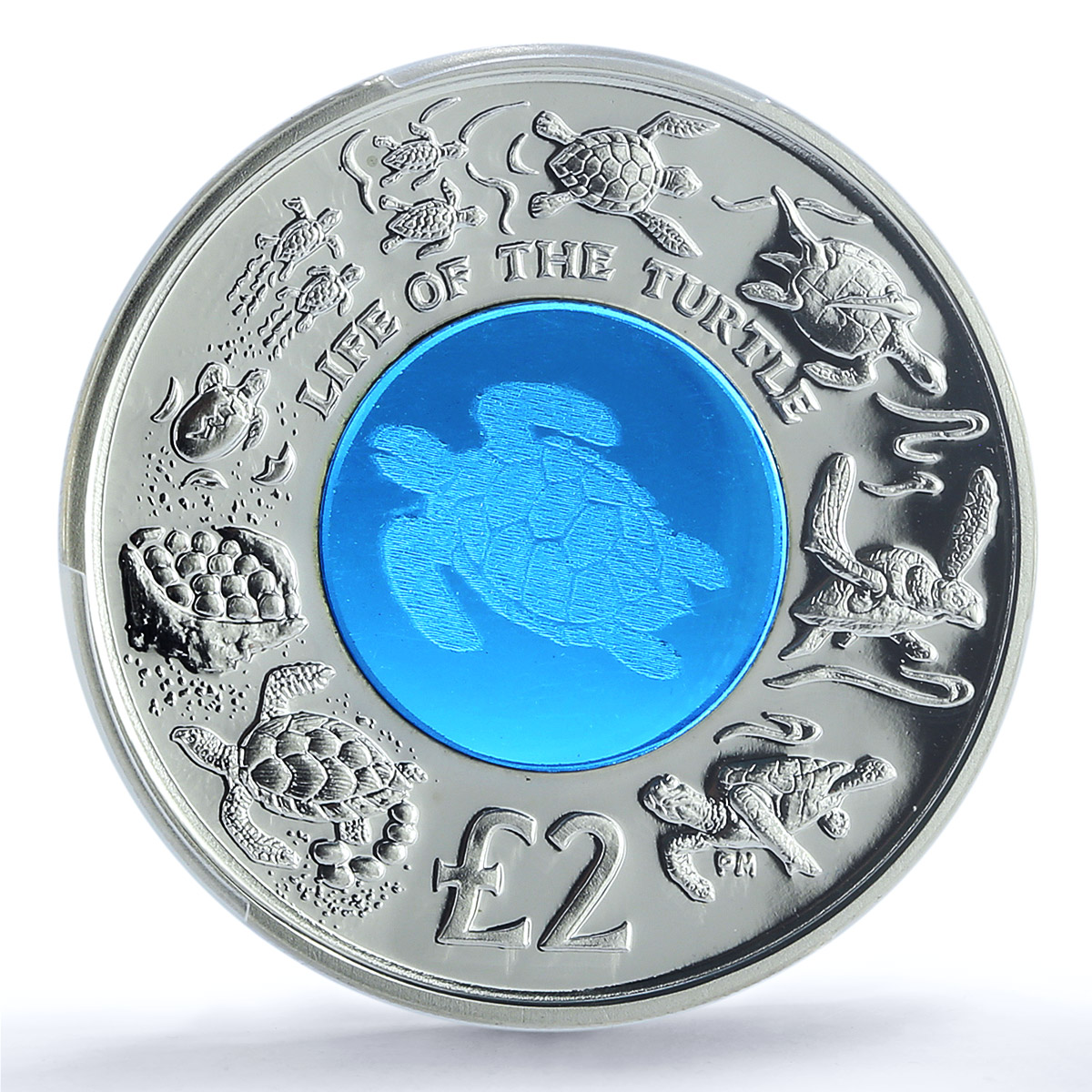 British Indian Ocean Territory 2 pounds Turtle KM-2 PR 69 PCGS silver coin 2009 British Indian Ocean Territory 2 pounds Turtle KM-2 PR 69 PCGS silver coin 2009