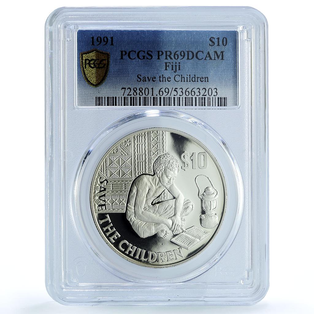 Fiji 10 dollars Save the Children KM-60 UNICEF PR 69 PCGS silver coin 1991 Fiji 10 dollars Save the Children KM-60 UNICEF PR 69 PCGS silver coin 1991