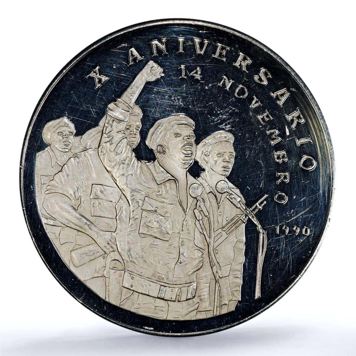 Guinea-Bissau 20000 pesos Cabral Deposed KM-26 PR 62 PCGS silver coin 1990