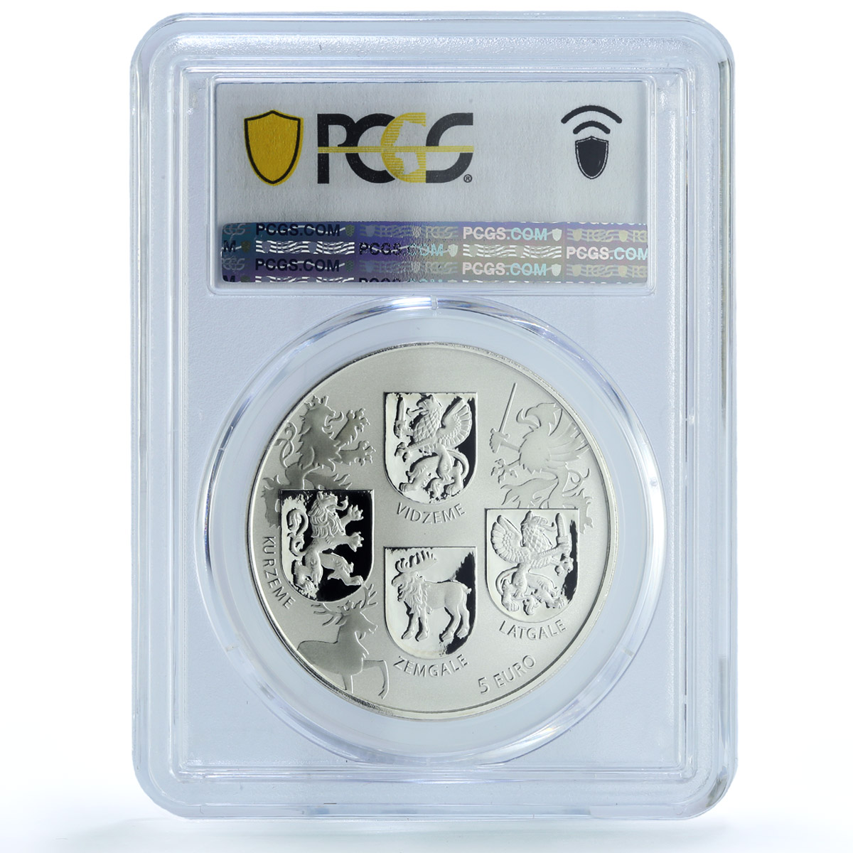 Latvia 5 euros Coats of Arms KM-200 Independence PR 70 PCGS silver coin 2018