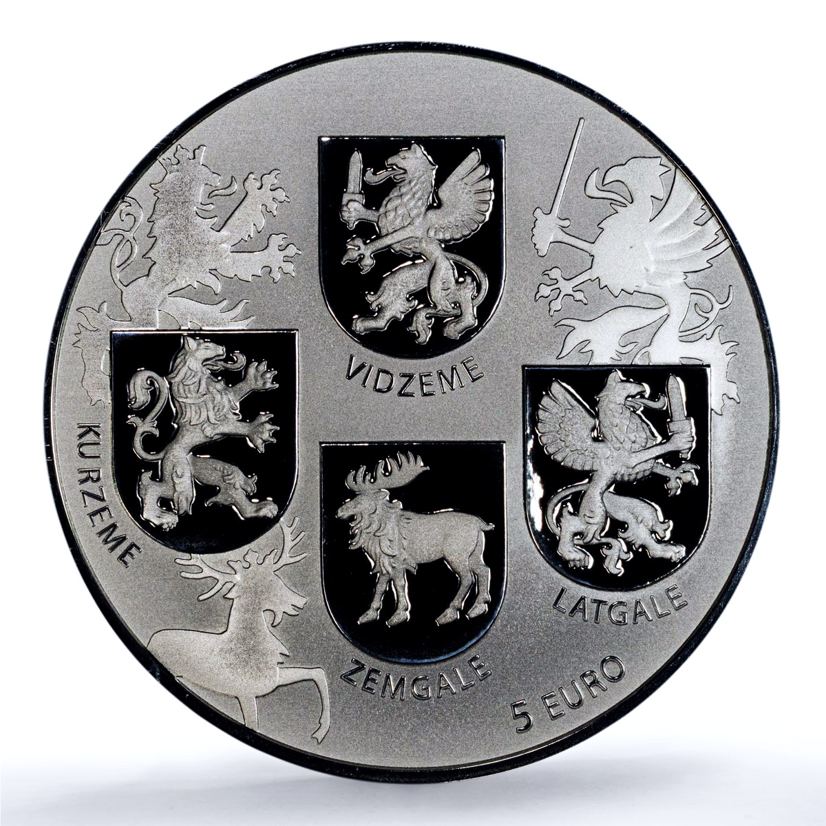 Latvia 5 euros Coats of Arms KM-200 Independence PR 70 PCGS silver coin 2018