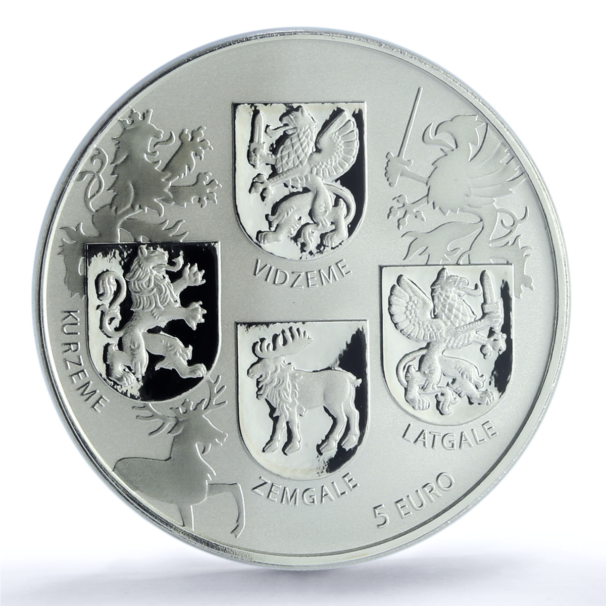 Latvia 5 euros Coats of Arms KM-200 Independence PR 70 PCGS silver coin 2018