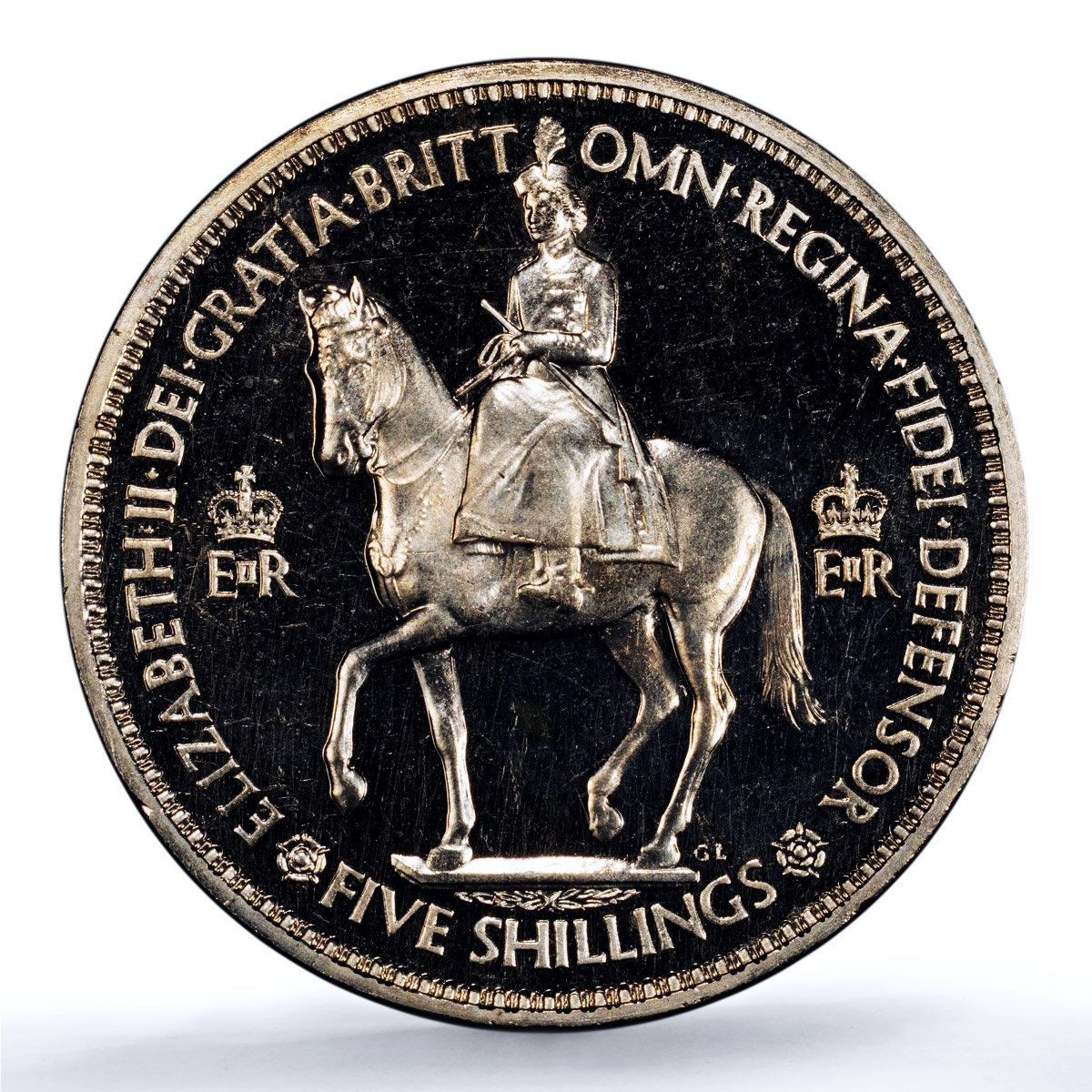 Great Britain 1 crown Elizabeth II KM-894 S- 4136 PR 65 PCGS CuNi coin 1953