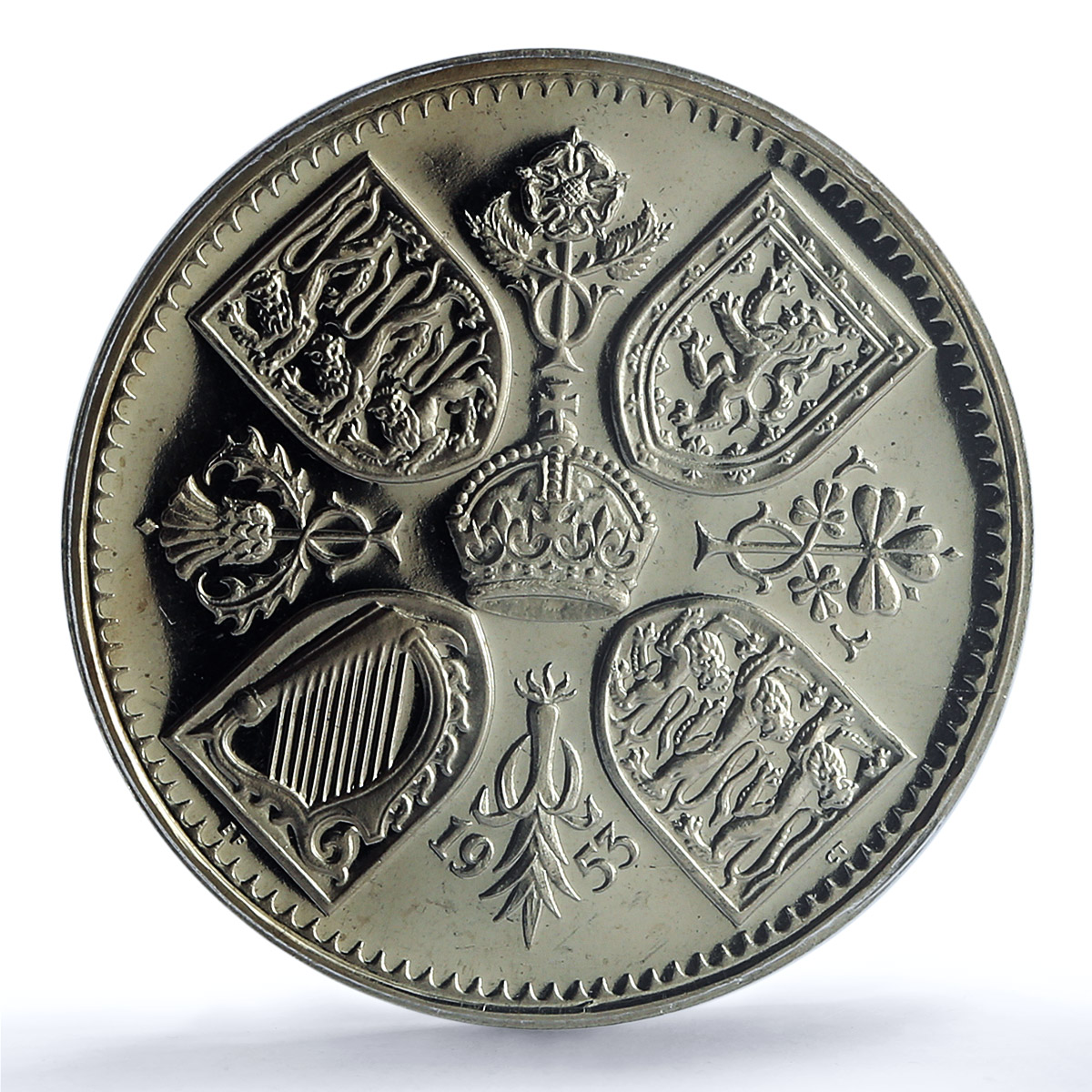 Great Britain 1 crown Elizabeth II KM-894 S- 4136 PR 65 PCGS CuNi coin 1953