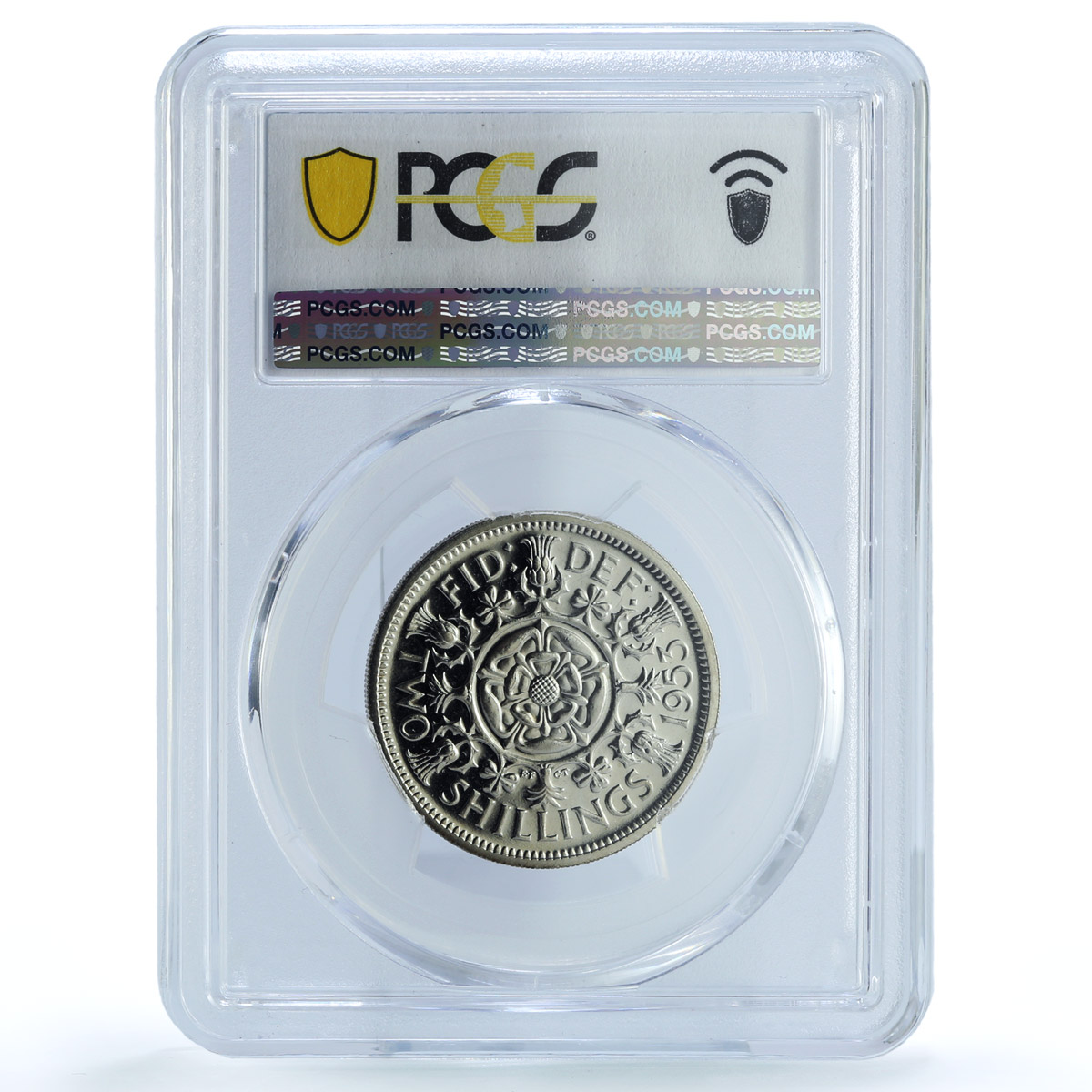 Britain 2 shillings / 1 florin Elizabeth II KM-892 S-4138 PR 64 PCGS coin 1953