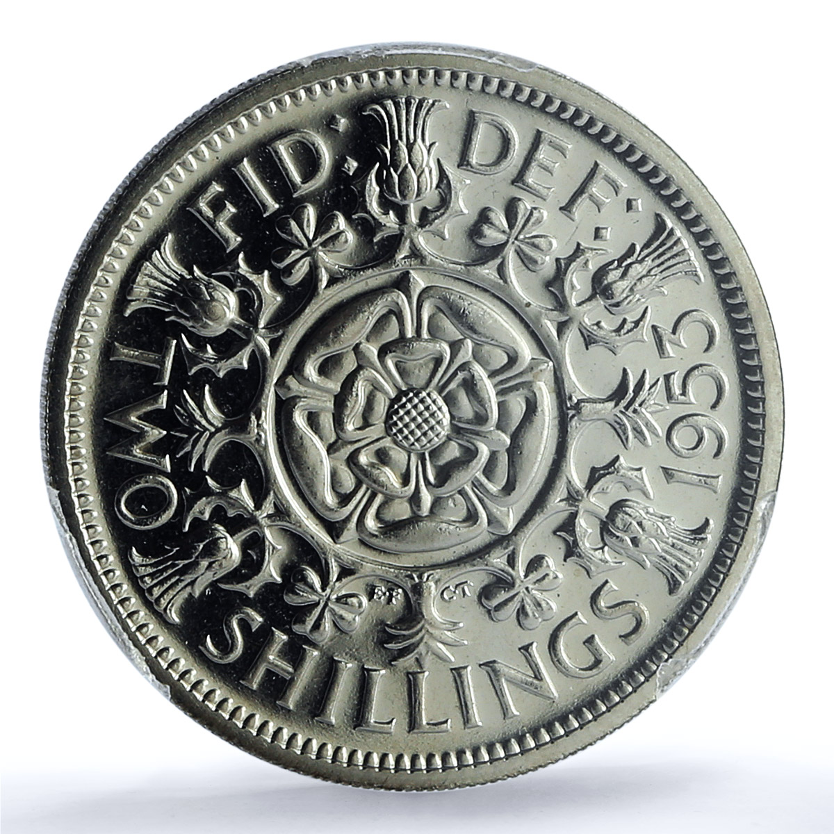 Britain 2 shillings / 1 florin Elizabeth II KM-892 S-4138 PR 64 PCGS coin 1953