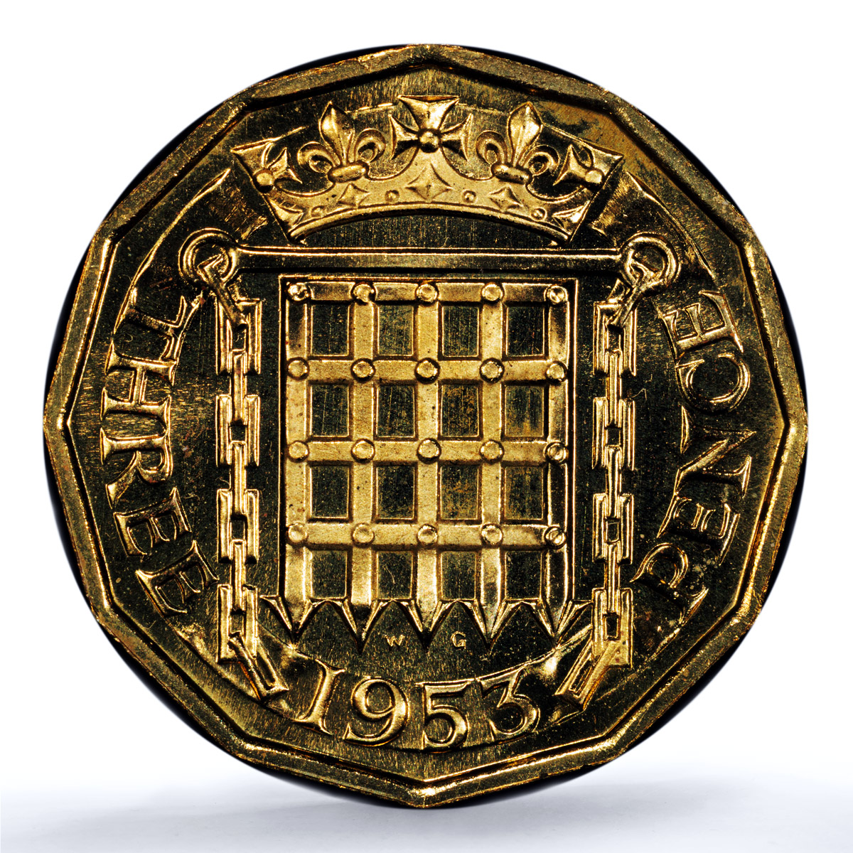 Great Britain 3 pence Elizabeth II KM-886 S- 4152 PR 66 PCGS brass coin 1953