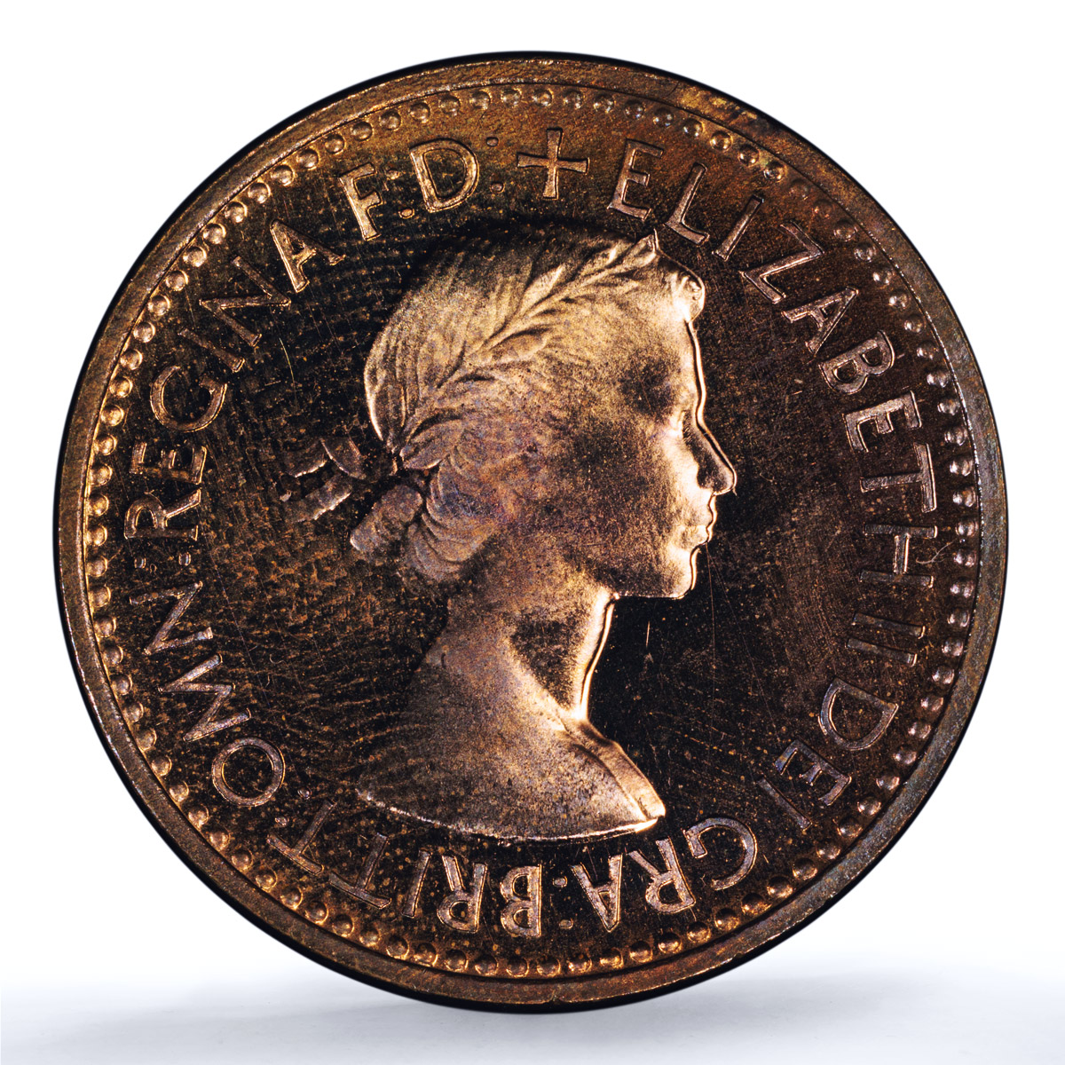 Great Britain 1 farthing Elizabeth II KM-881 S- 4156 PR 65 PCGS bronze coin 1953 Great Britain 1 farthing Elizabeth II KM-881 S- 4156 PR 65 PCGS bronze coin 1953
