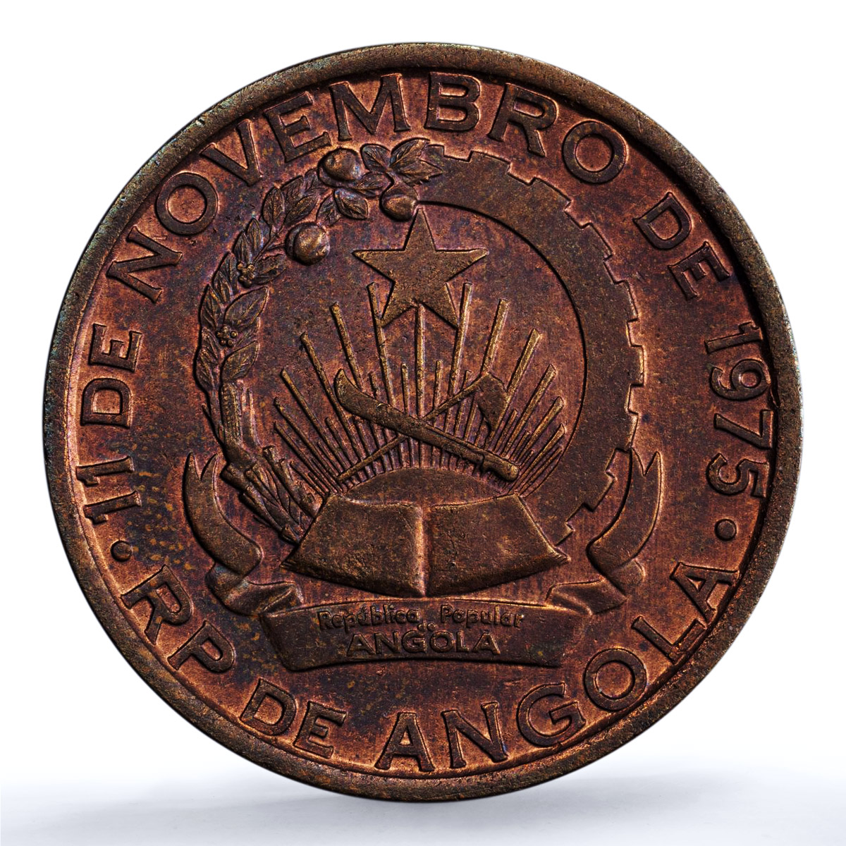 Angola 100 kwanzas Peoples Republic KM-92 Genuine AU PCGS copper coin 1991