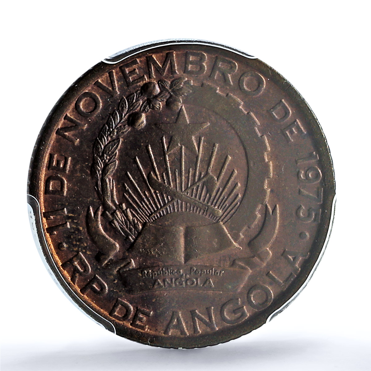 Angola 100 kwanzas Peoples Republic KM-92 Genuine AU PCGS copper coin 1991