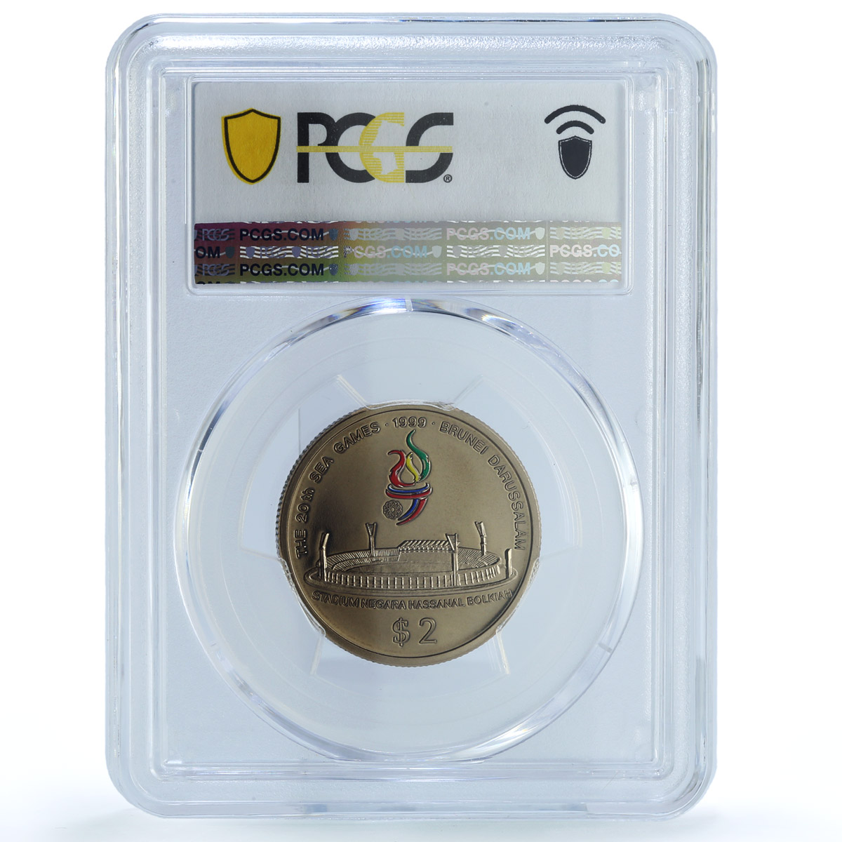 Brunei 2 dollars Sea Games Bolkiah Stadium KM-71 PR 69 PCGS CuNi coin 1999