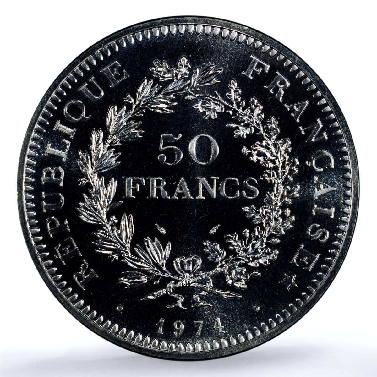 France 50 francs Hercules KM-941.1 Gad-882 F-427 MS 65 PCGS silver coin 1974