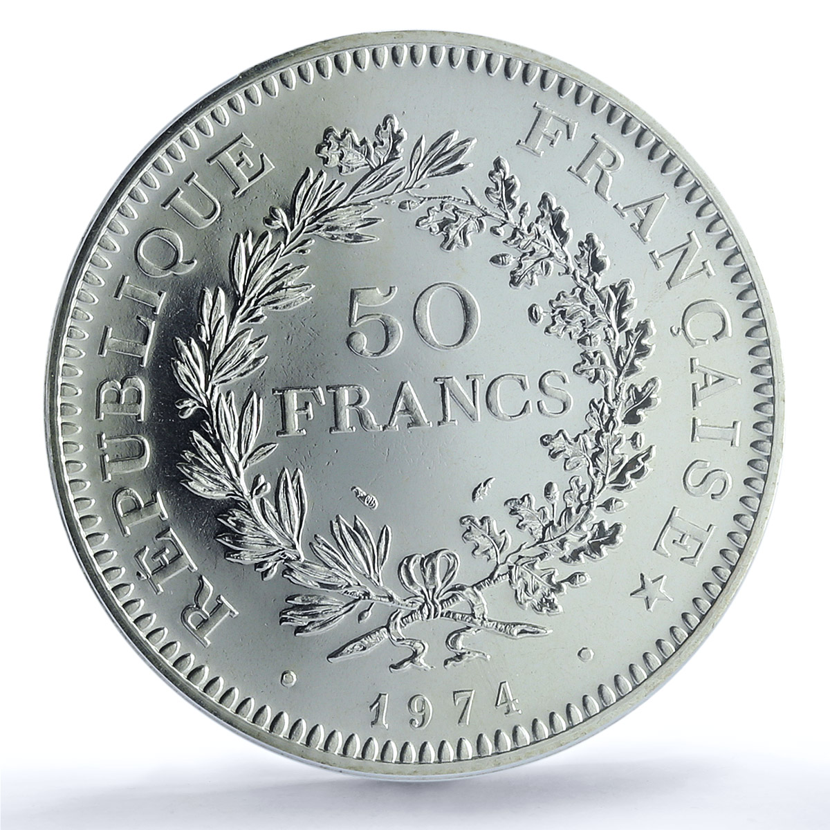 France 50 francs Hercules KM-941.1 Gad-882 F-427 MS 65 PCGS silver coin 1974