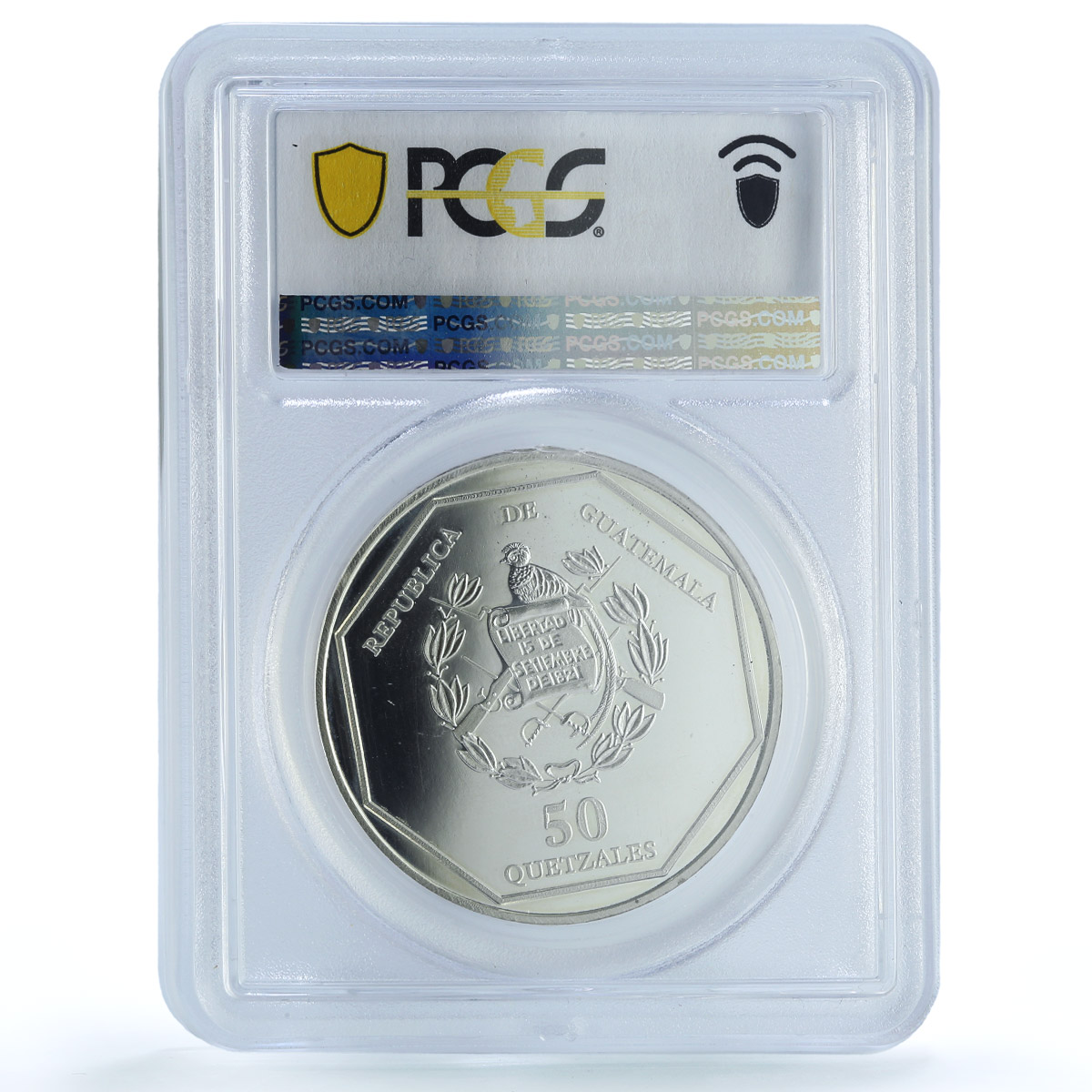 Guatemala 50 quetzales Guacamaya Piefort PE X-P6 Bird PR64 PCGS silver coin 1995