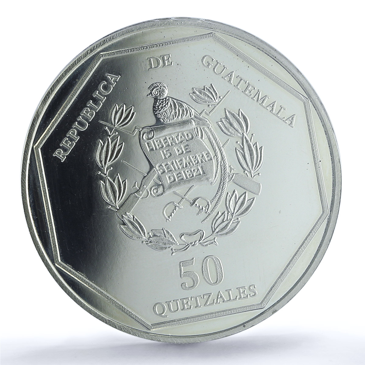 Guatemala 50 quetzales Guacamaya Piefort PE X-P6 Bird PR64 PCGS silver coin 1995