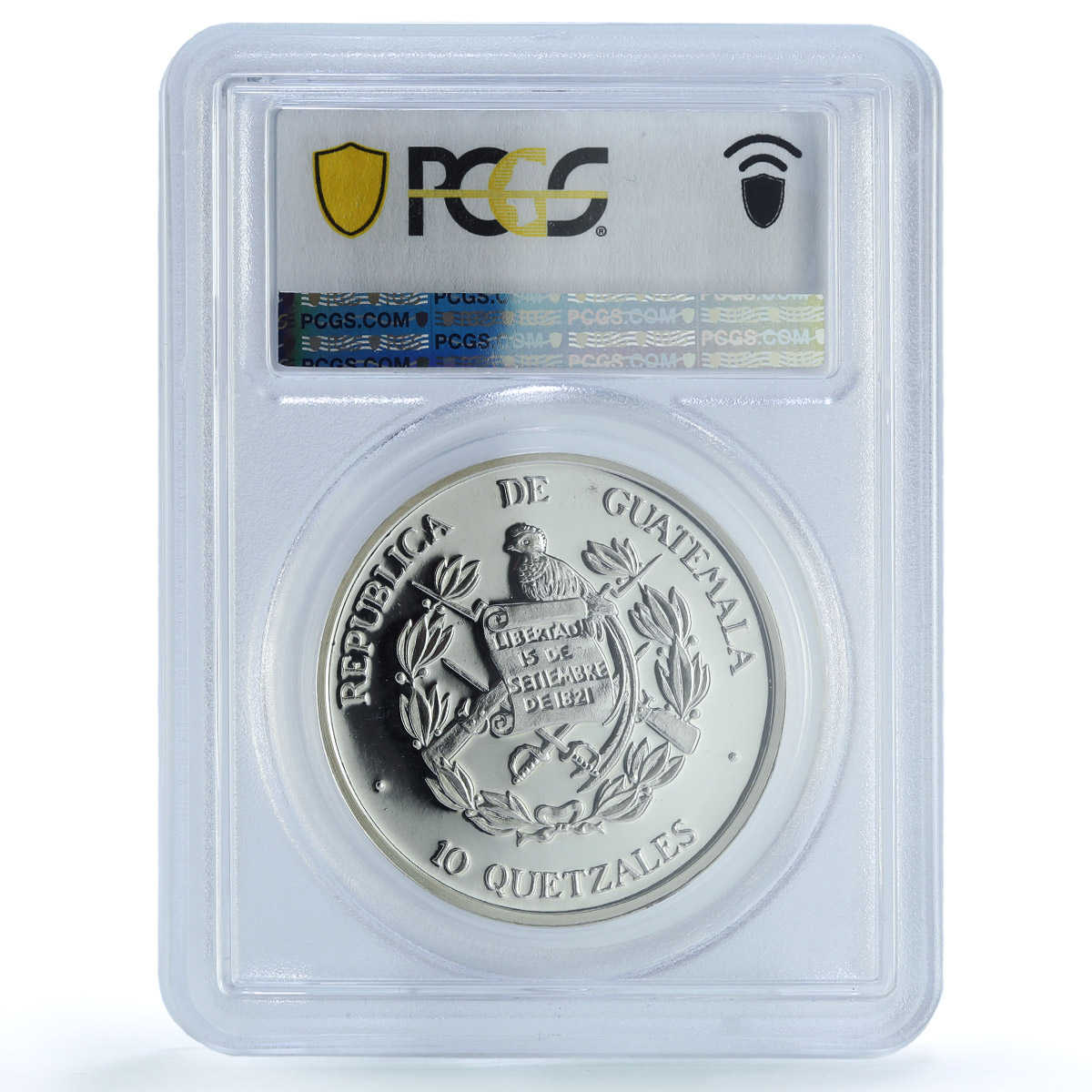 Guatemala 10 quetzales Piefort PE X-P4 Bird Tower PR 66 PCGS silver coin 1995