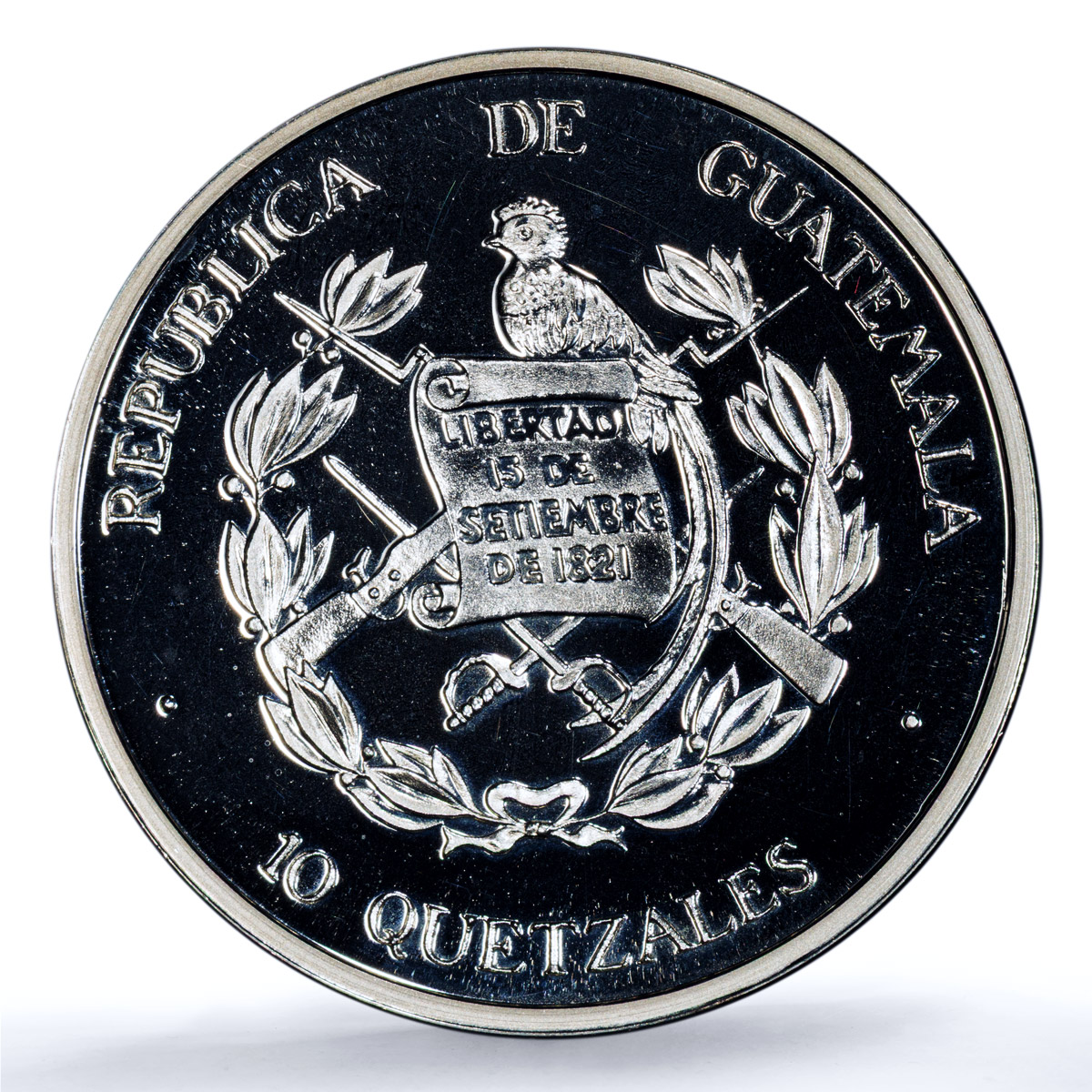 Guatemala 10 quetzales Piefort PE X-P4 Bird Tower PR 66 PCGS silver coin 1995