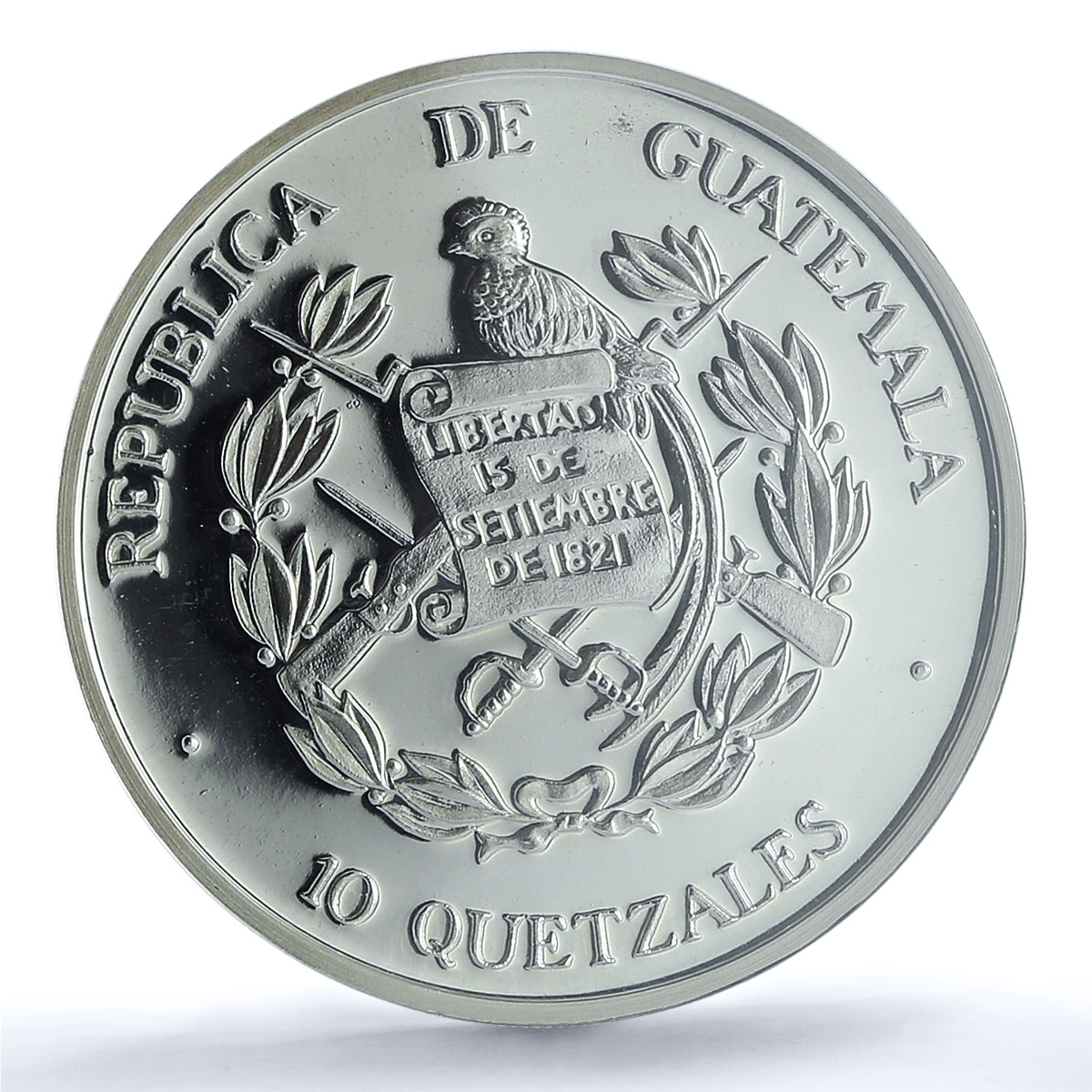 Guatemala 10 quetzales Piefort PE X-P4 Bird Tower PR 66 PCGS silver coin 1995