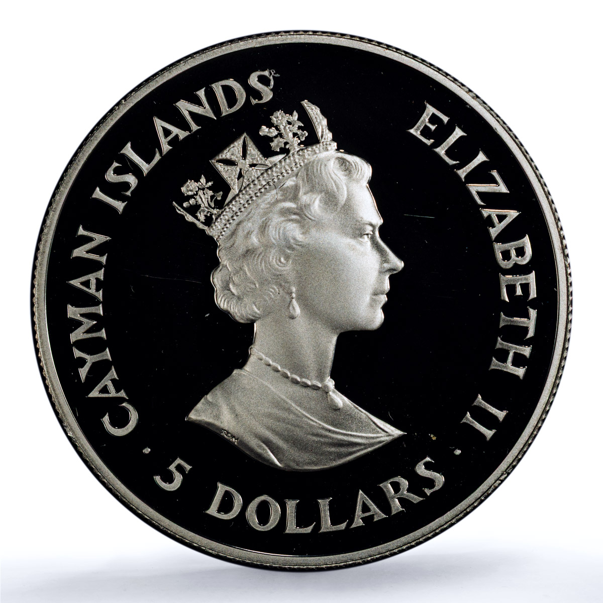 Cayman Islands 5 dollars Save Children KM-102 UNICEF PR 68 PCGS silver coin 1989