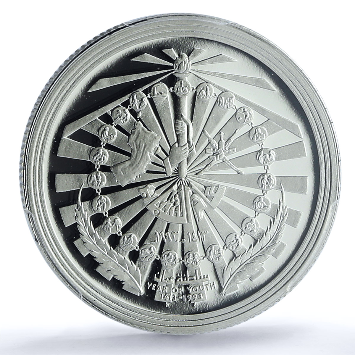 Oman 1/2 rial Youth Year KM-91 Schon-101 PR 70 PCGS silver coin 1993 Oman 1/2 rial Youth Year KM-91 Schon-101 PR 70 PCGS silver coin 1993