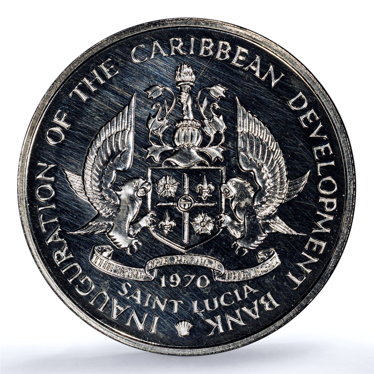 Saint Lucia 4 dollars FAO KM-11 Food Day MS 63 PCGS CuNi coin 1970