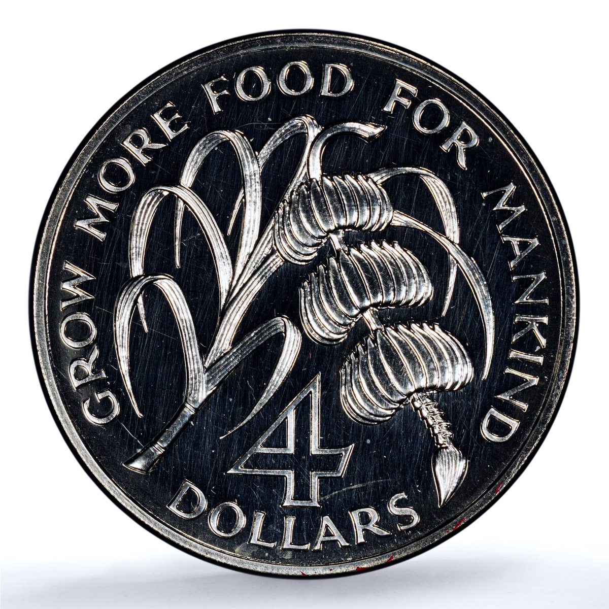 Saint Lucia 4 dollars FAO KM-11 Food Day MS 63 PCGS CuNi coin 1970