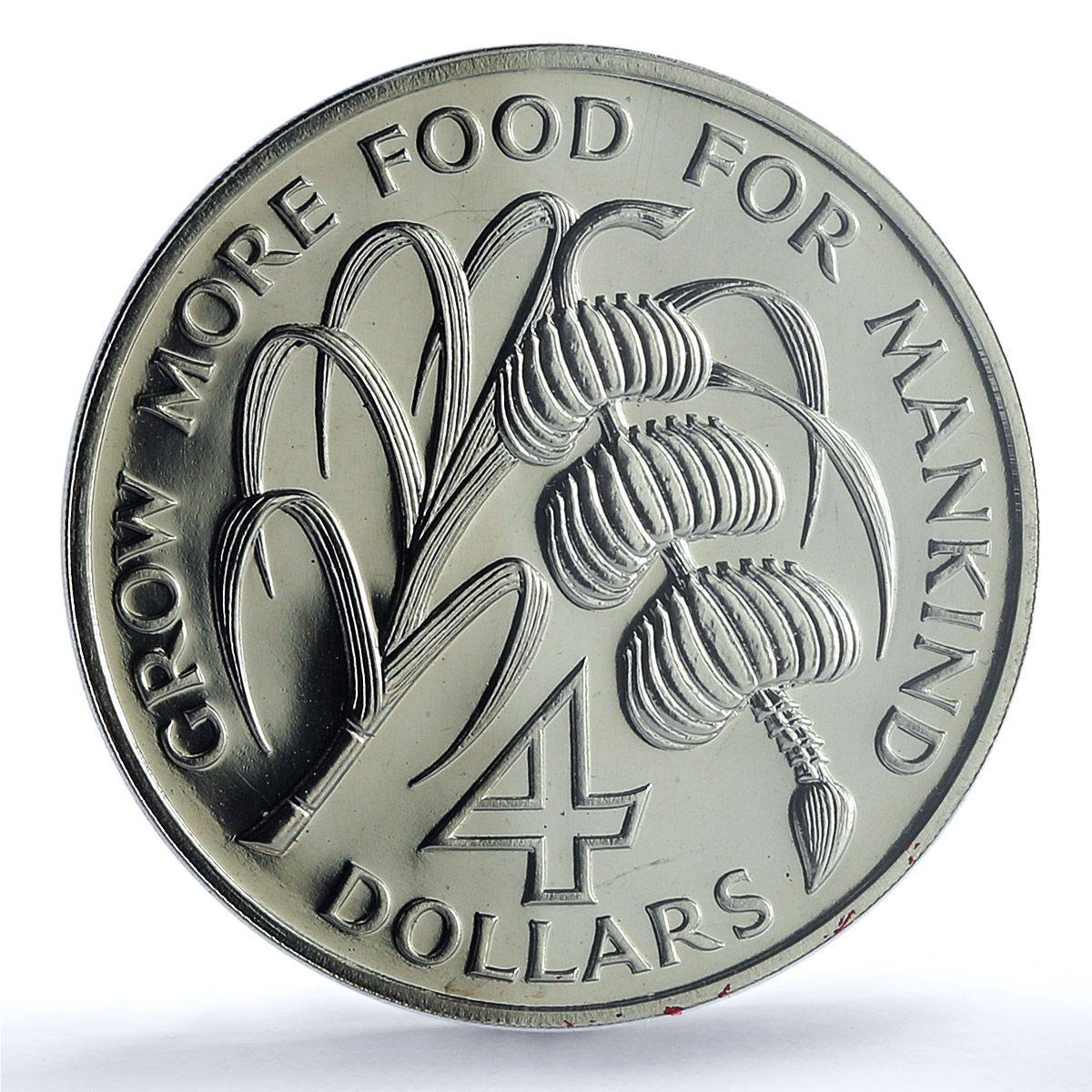 Saint Lucia 4 dollars FAO KM-11 Food Day MS 63 PCGS CuNi coin 1970